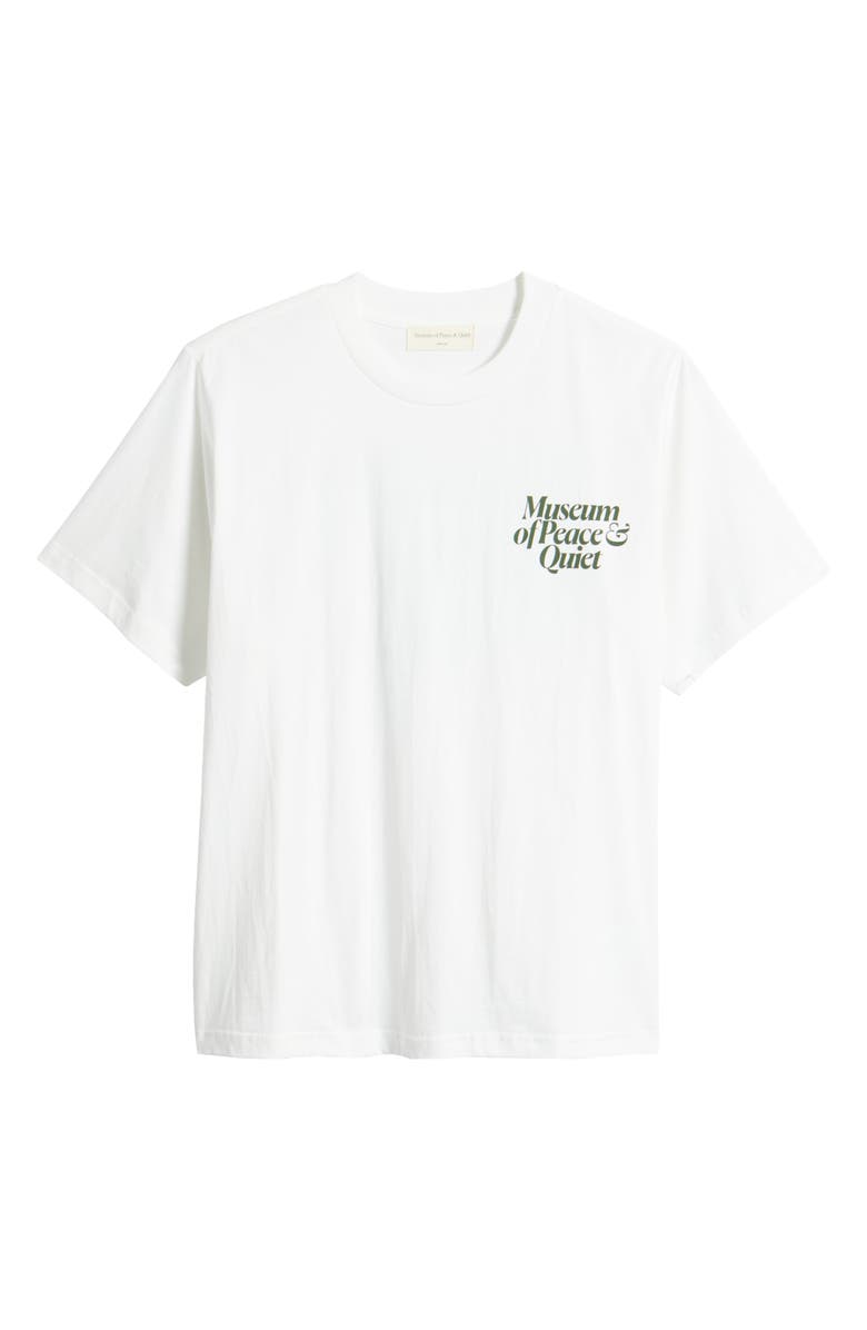 Museum of Peace & Quiet Midcentury Cotton Logo Graphic T-Shirt, Alternate, color, White