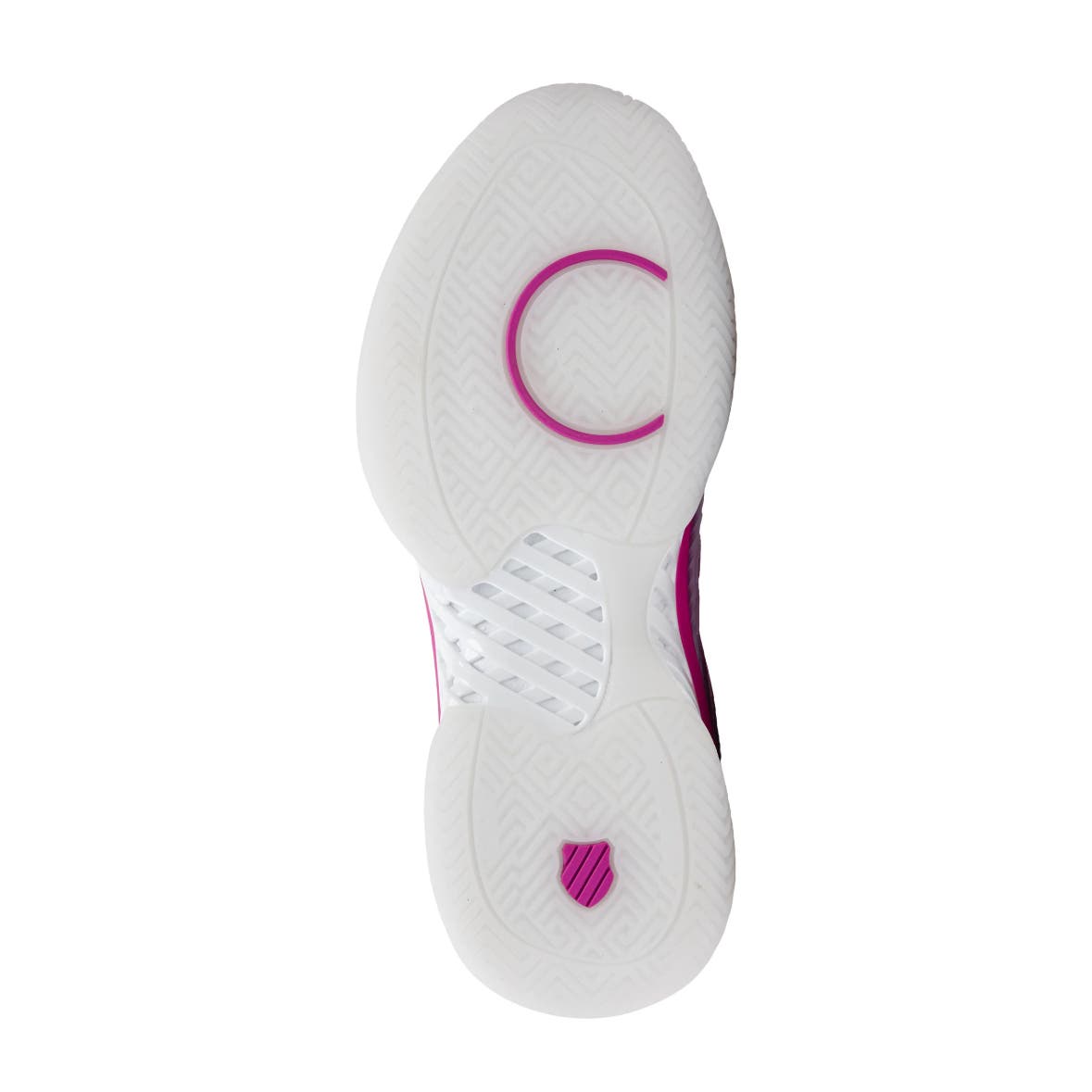 K-Swiss x Lucky In Love Hypercourt Express 2 Womens Tennis Shoes, Alternate, color, White/Mulberry/Silver