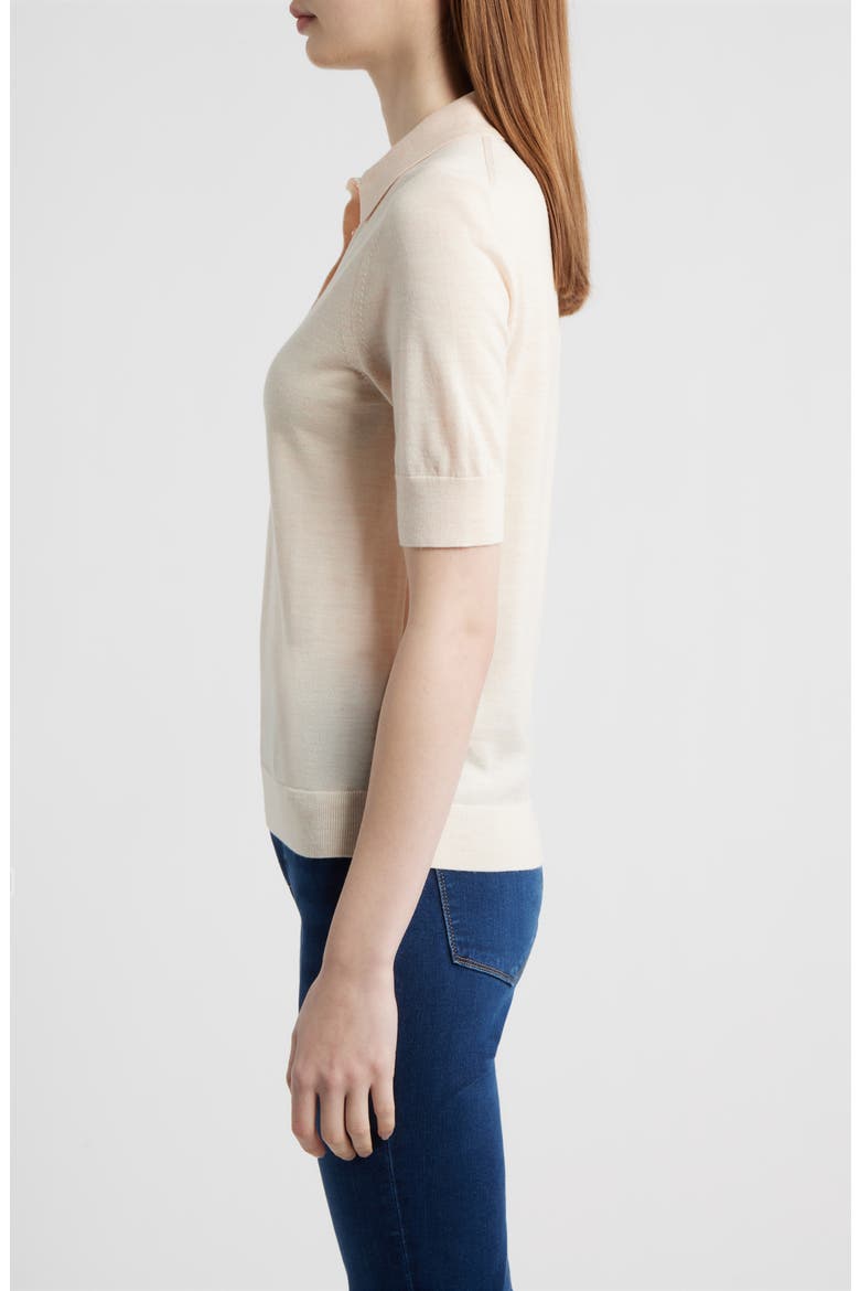 Fidenka Merino Wool Polo, Alternate, color, SOFT PEARL