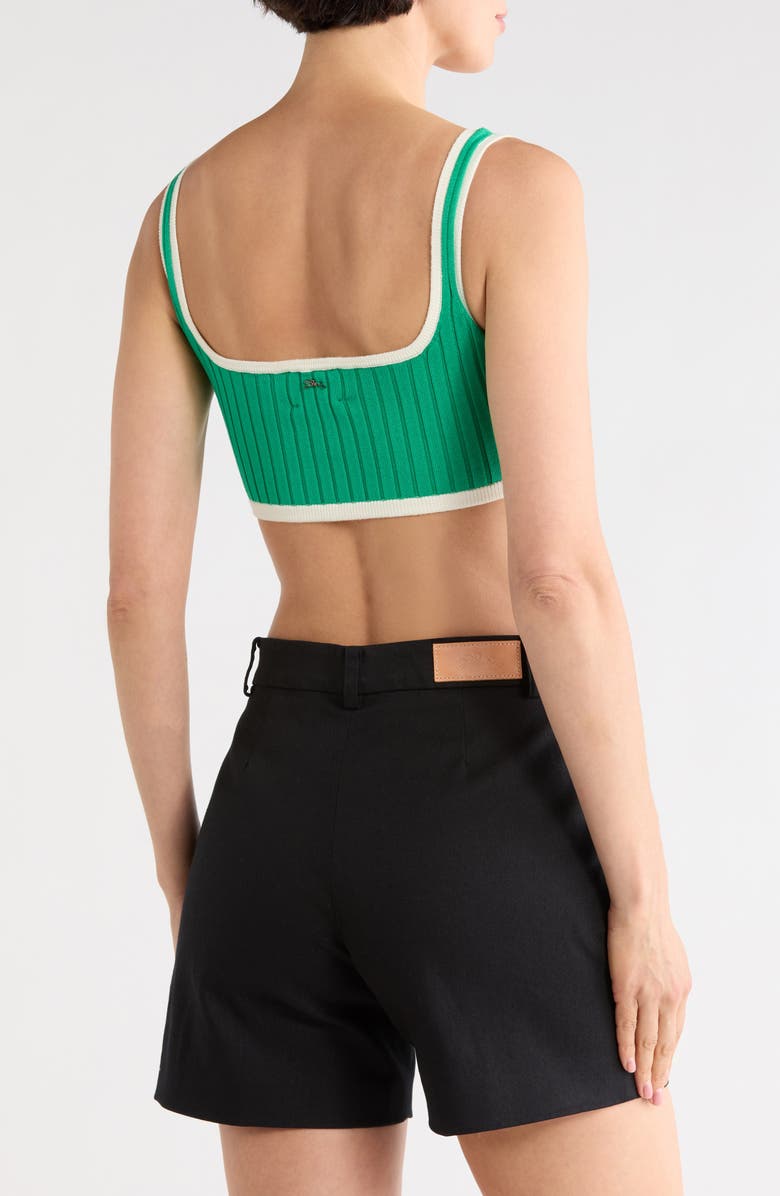 Longchamp Ribbed Crop Sweater Tank, Alternate, color, Grass