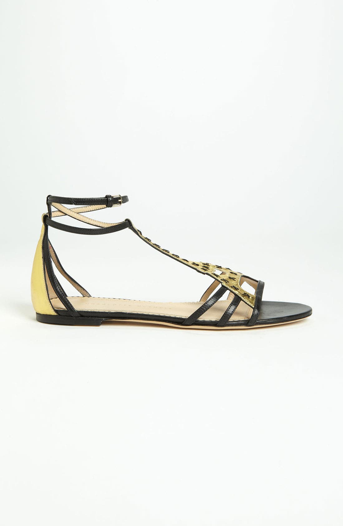 'Parisienne' Sandal, Alternate, color, GOLD/ BLACK