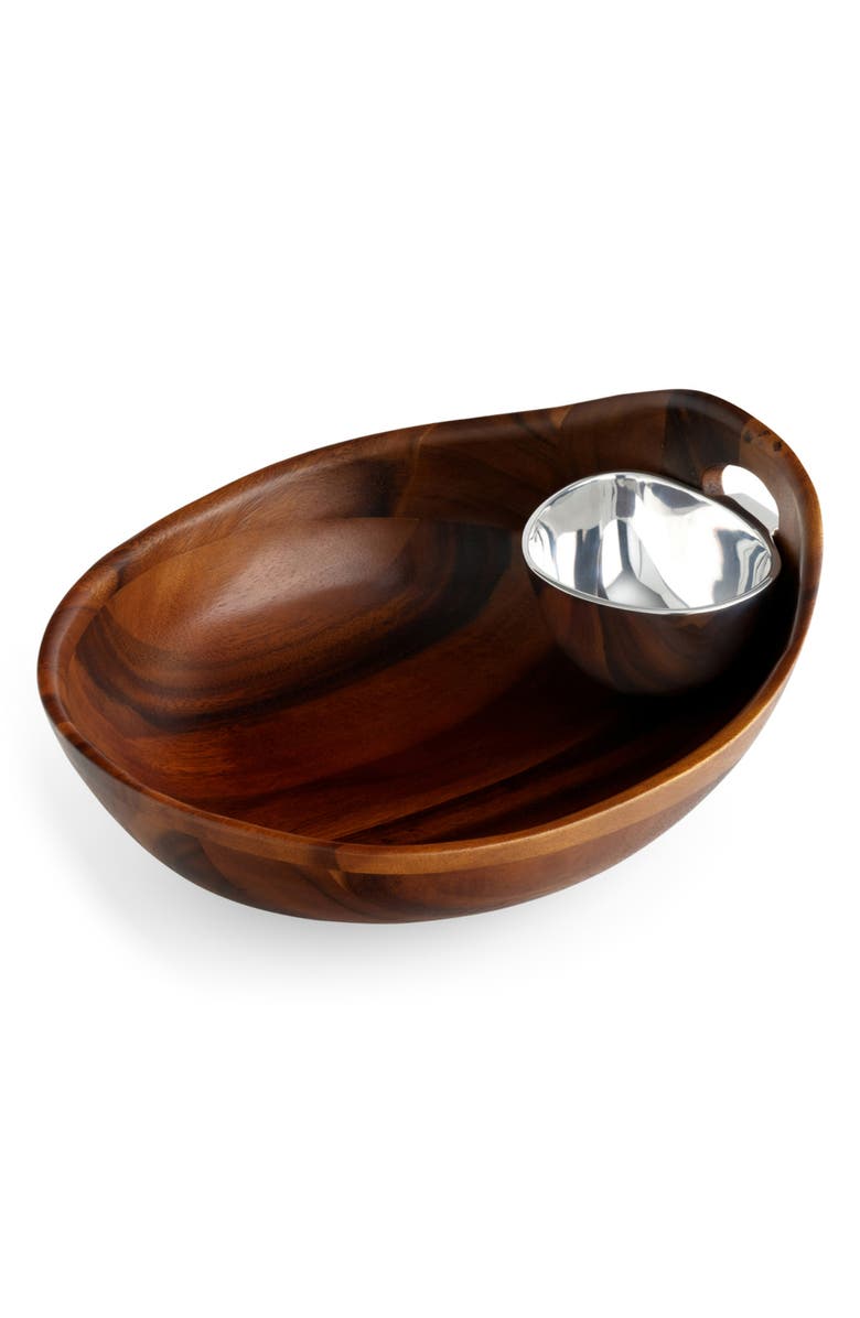 Nambé Portables Wood Chip & Dip Set, Alternate, color, Brown