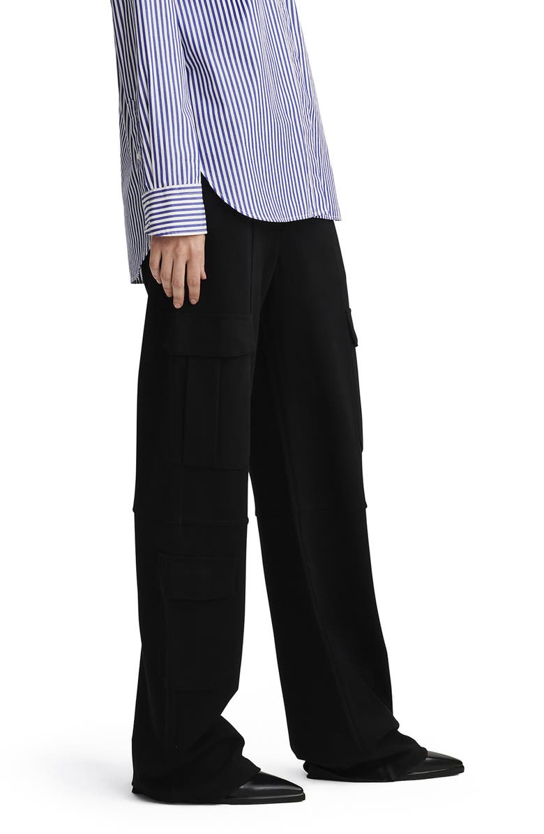 rag & bone Irina Wide Leg Cargo Pants, Alternate, color, Black