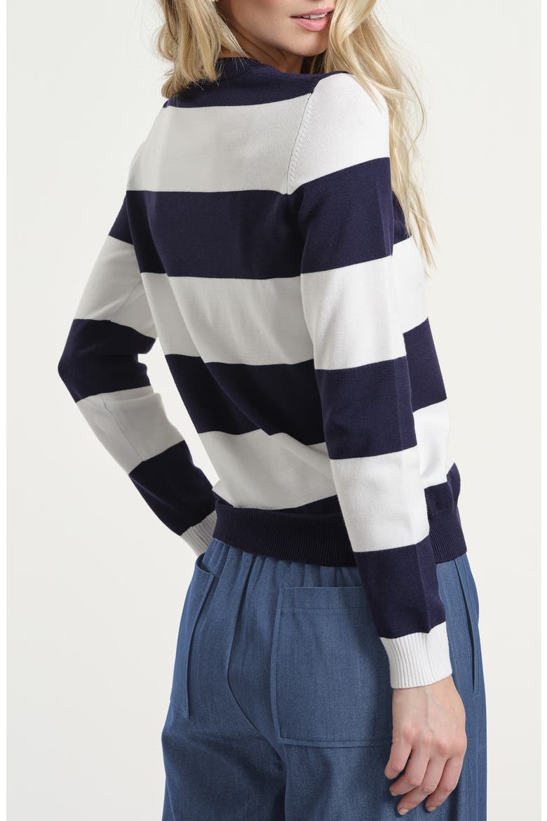 Stripe Crewneck Sweater, Alternate, color, NAVY/ WHITE