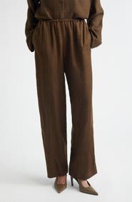 TOTEME Monogram Embroidered Flannel Pajama Pants
