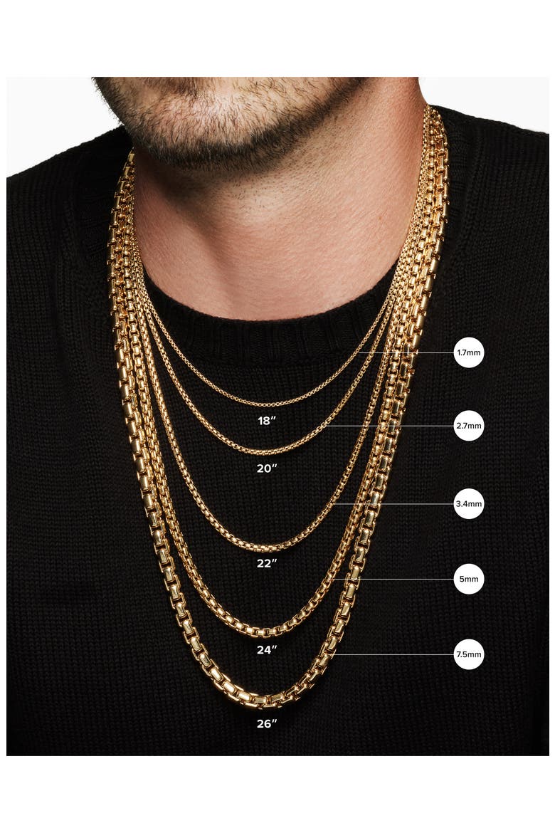 Small Box Chain Necklace, Alternate, color, ROSE GOLD