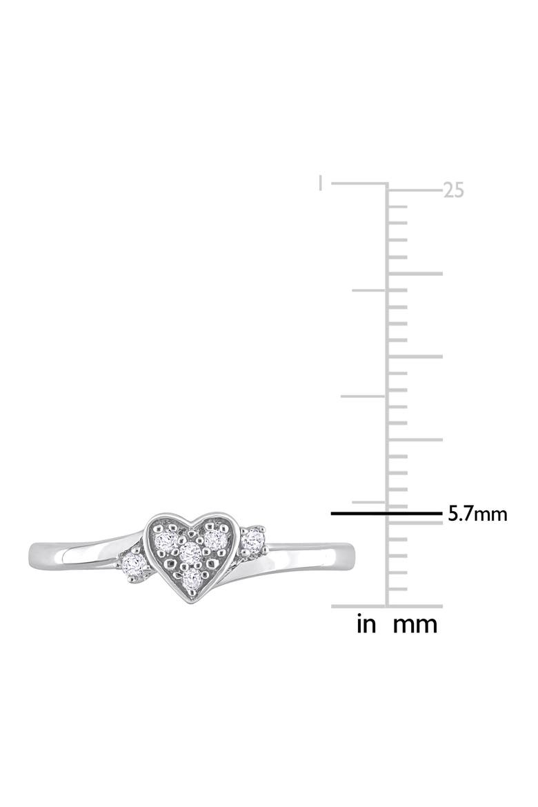 Sterling Silver Pavé Diamond Heart Ring - 0.10ct., Alternate, color, SILVER