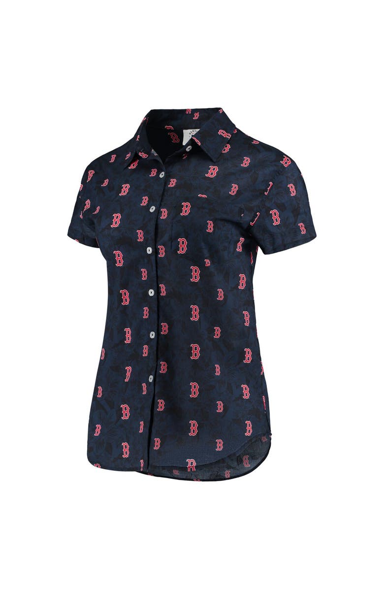 FOCO Women's FOCO Navy Boston Red Sox Floral Button Up Shirt, Alternate, color, Navy