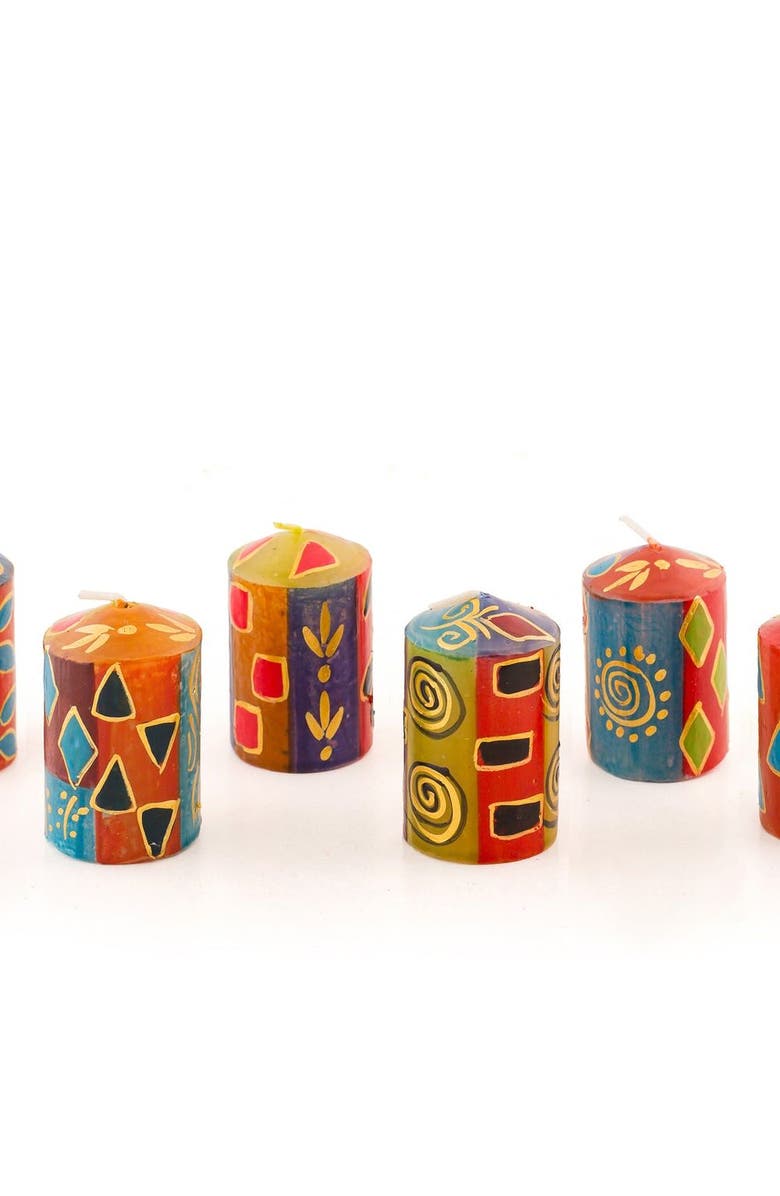 Thumbprint Artifacts African Mineral Painted Candles - Set of 6, Main, color, African Mineral - 2"