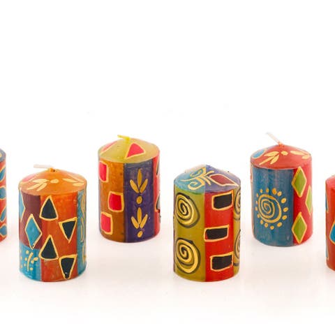 African Mineral Painted Candles - Set of 6