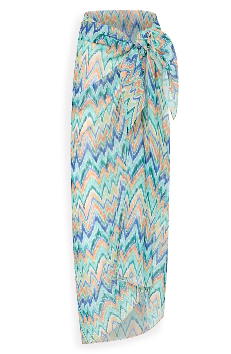 Milly Tropical Chevron Print Cover-Up Sarong, Alternate, color, Tropical Multi