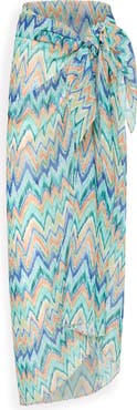 Milly Tropical Chevron Print Cover-Up Sarong