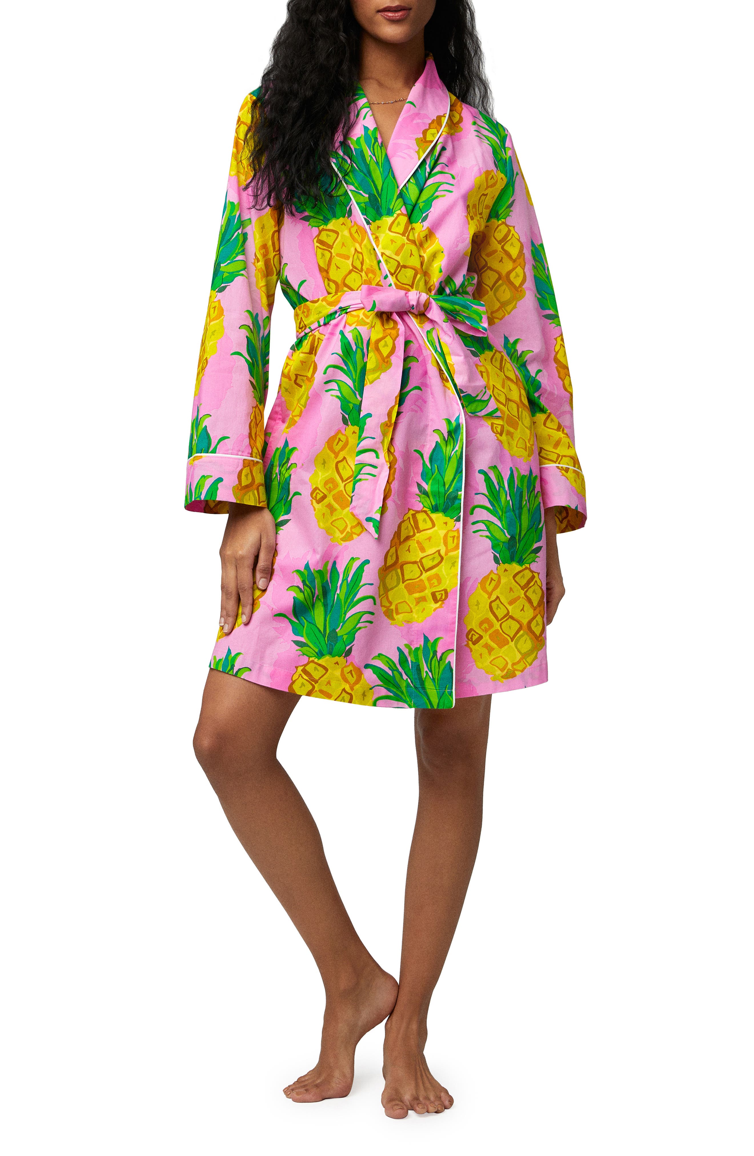 BedHead Pajamas Pineapple Print Organic Cotton Robe (Women) | Nordstrom