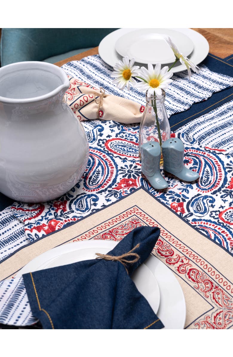 C&F Home Americana Paisley Set of 6 Cloth Napkins, Alternate, color, Blue