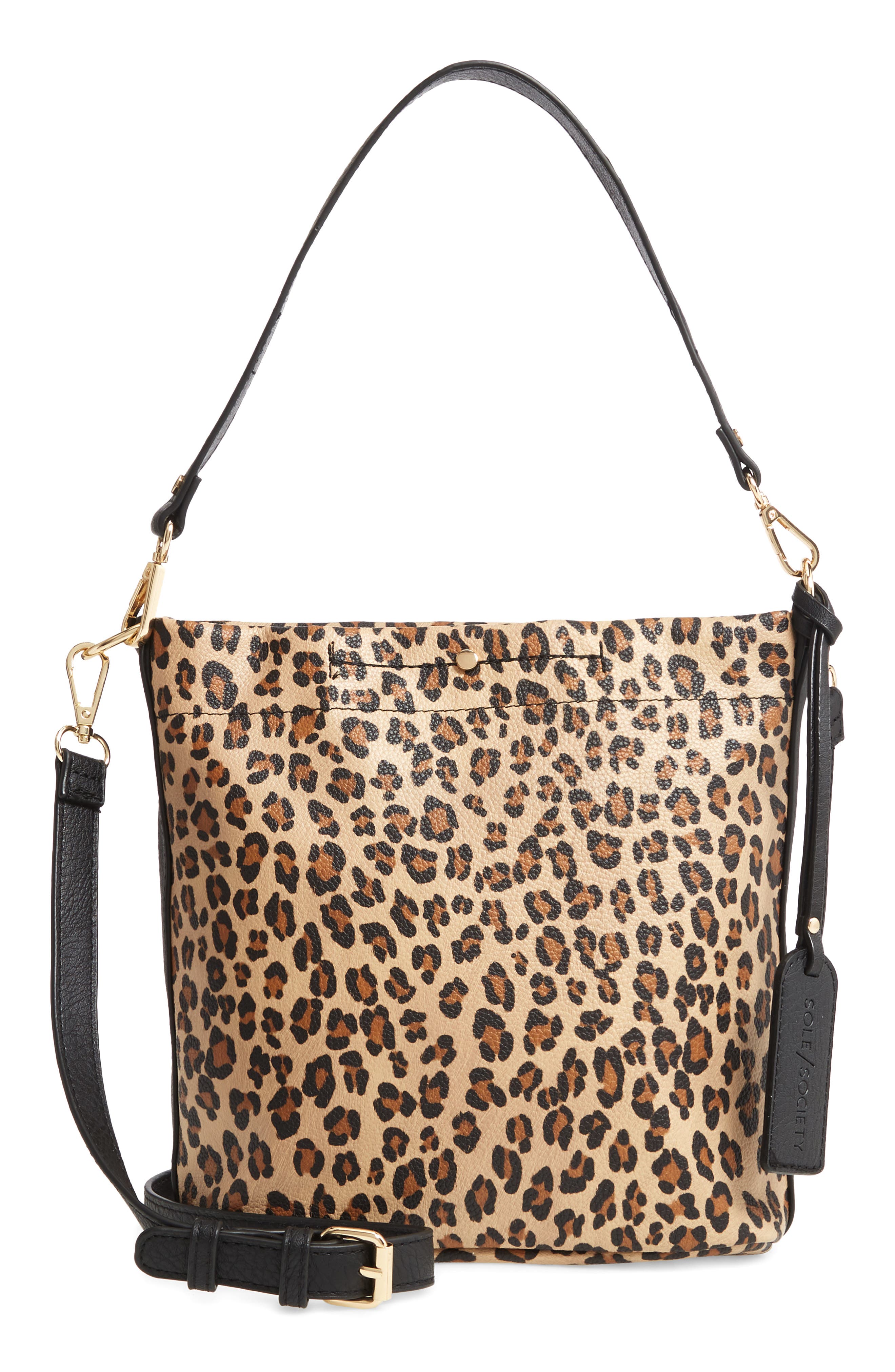 Sole Society Beryl Faux Leather Bucket Bag, Main, color, 