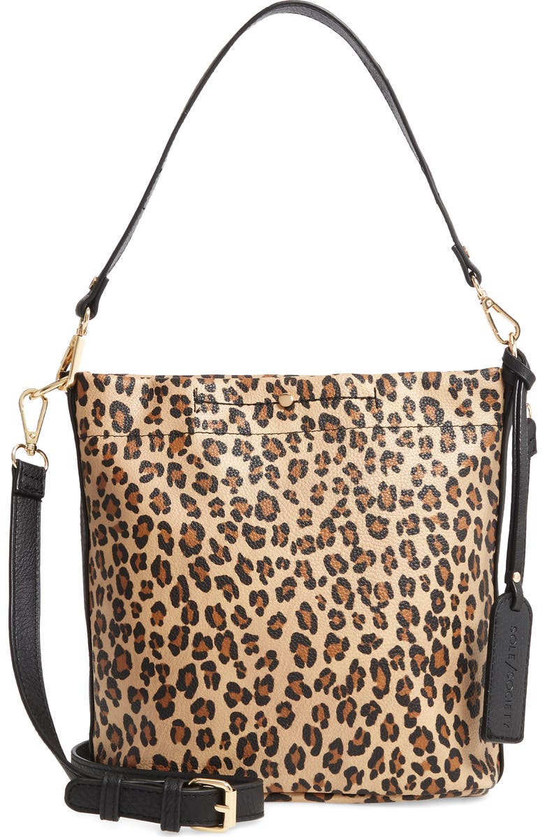 Sole Society Beryl Faux Leather Bucket Bag, Main, color,