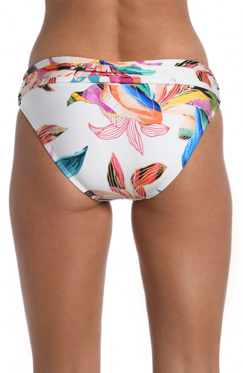 La Blanca Paradise Ruched Hipster Bikini Bottoms, Alternate, color, 