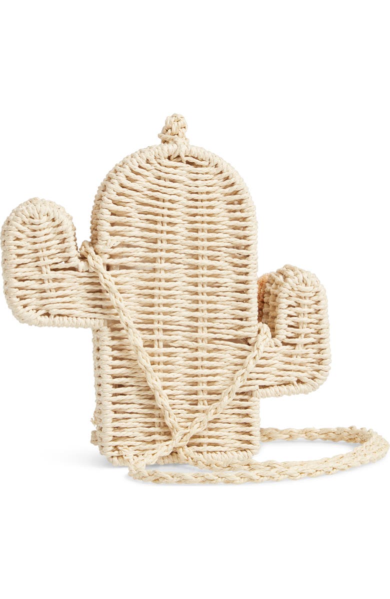 Knotty Cactus Straw Crossbody Bag, Alternate, color,