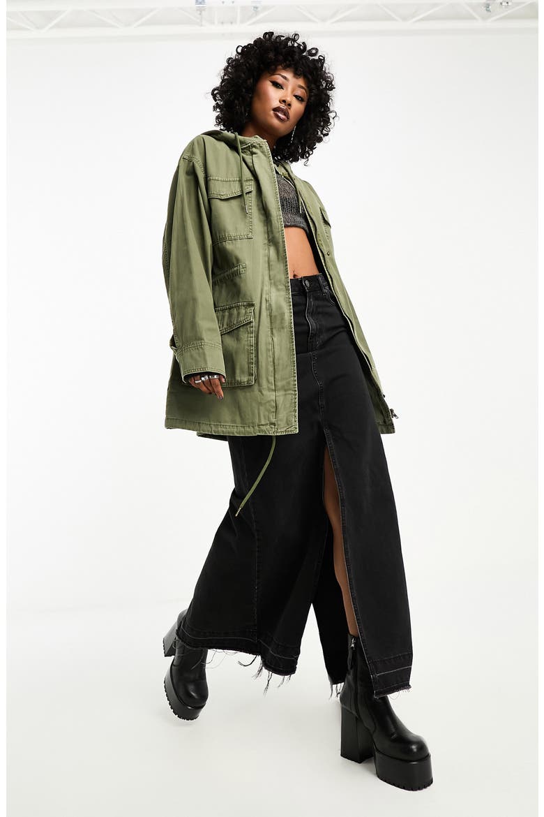 Hooded Cotton Twill Parka, Alternate, color, KHAKI