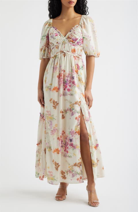 Madison Ruffle Puff Sleeve Maxi Dress