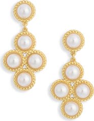 FRASIER STERLING Windsor Faux Pearl Drop Earrings