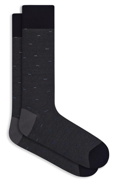 Stripe Mercerized Cotton Blend Dress Socks