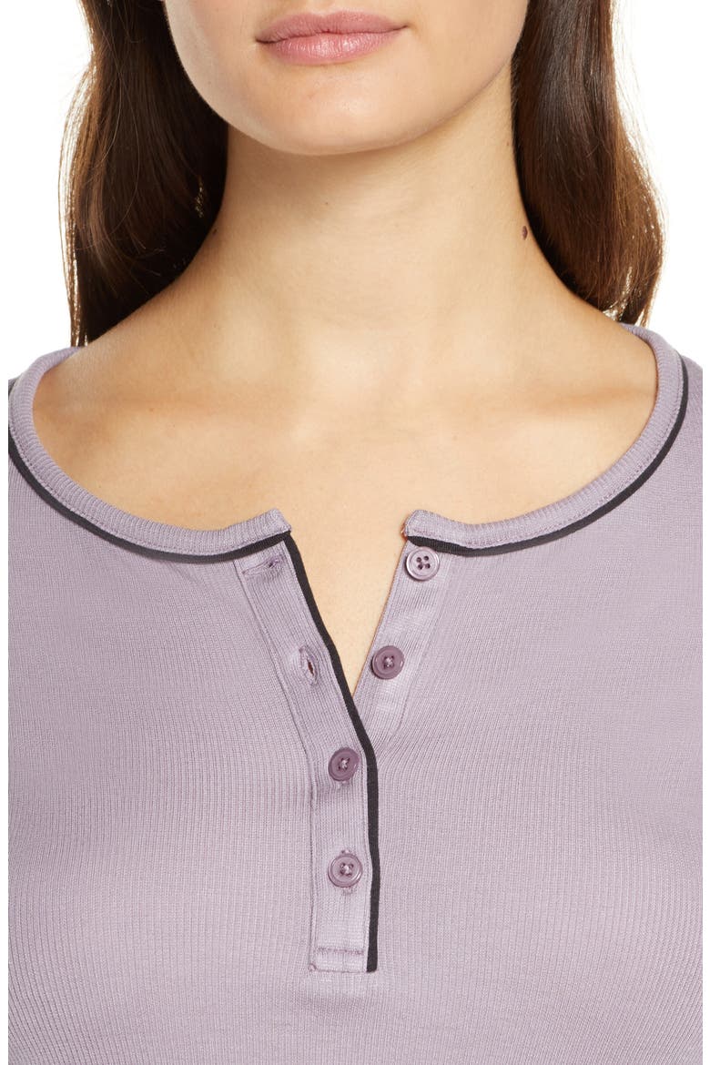 Ribbed Long Sleeve Henley Top, Alternate, color, GREY RIDGE