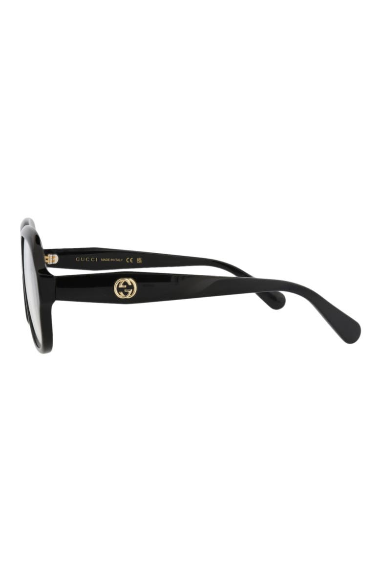 53mm Square Optical Glasses, Alternate, color, BLACK BLACK TRANSPARENT