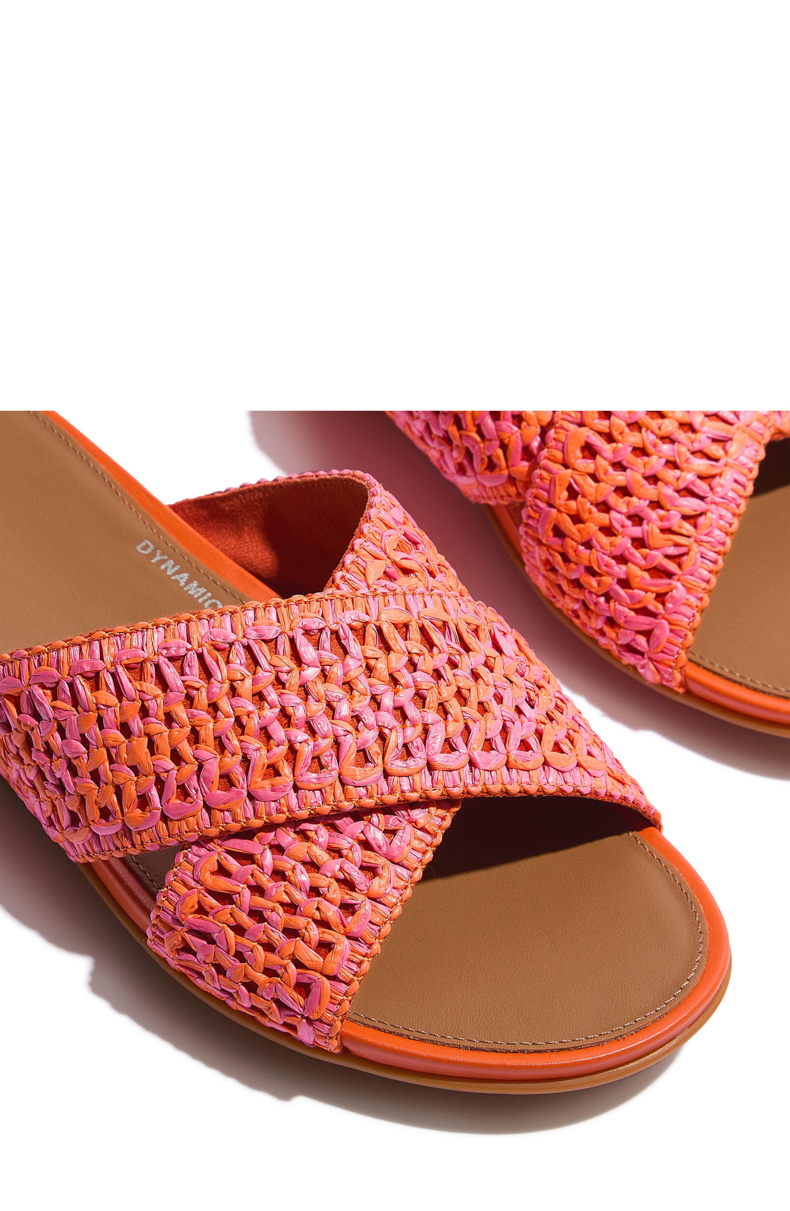 Gracie Woven Slide Sandal, Alternate, color, SATSUMA/ PINKPERFECT MIX