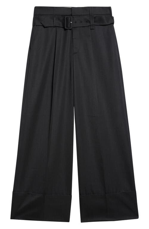 Simone Rocha Double Belt Loop Wide Leg Pants In Black