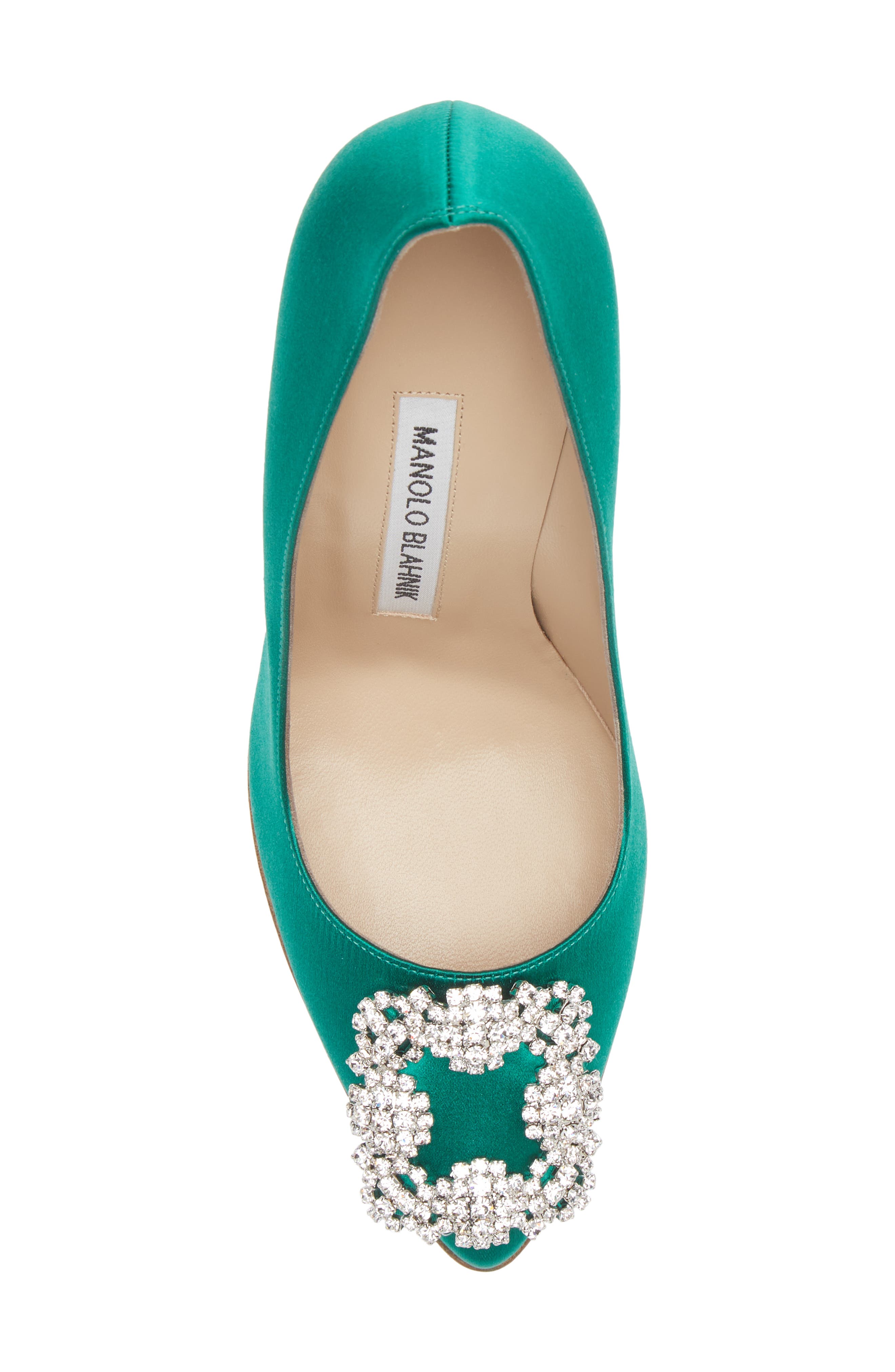 Manolo Blahnik Hangisi Crystal Buckle Pump, Alternate, color, 