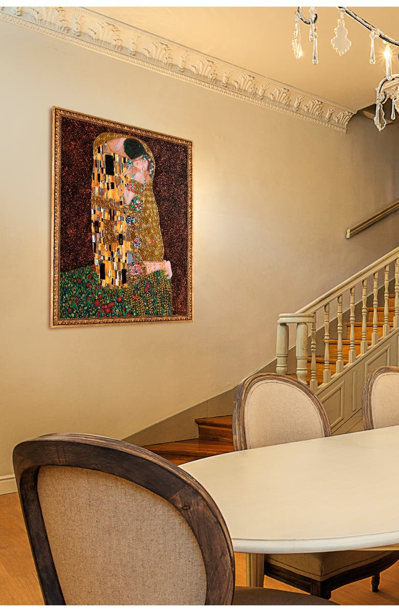 OVERSTOCK ART The Kiss (full view - Luxury Line) with Versailles Gold Frame, Alternate, color,