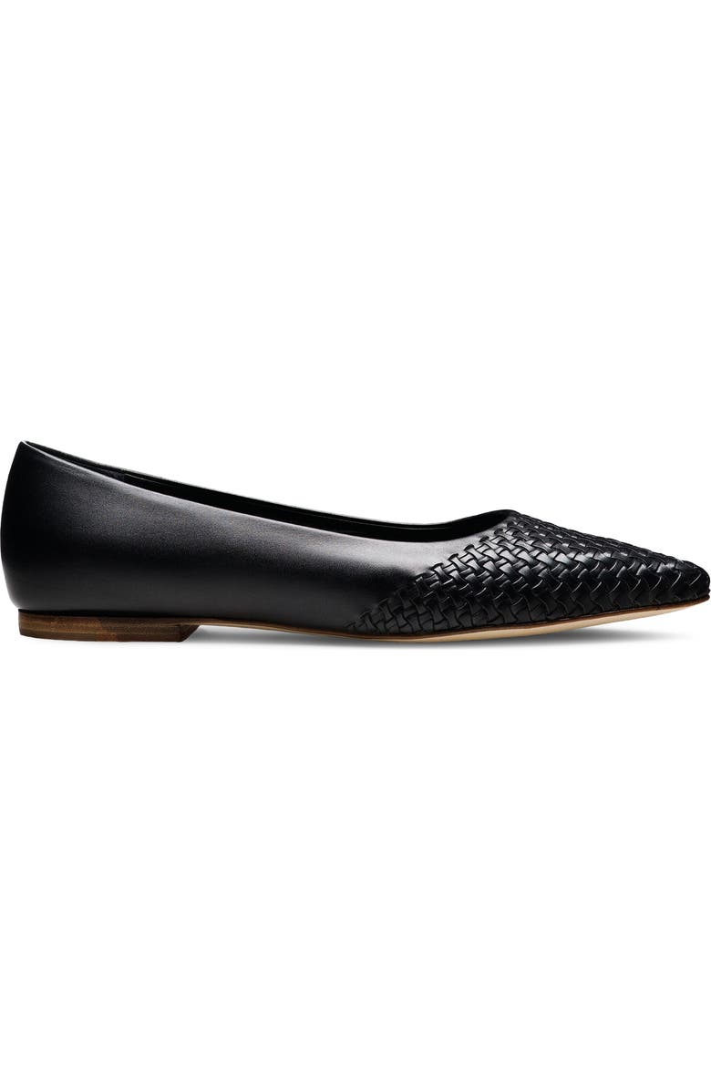 Magnanni Stasia Woven Pointed Toe Flat, Alternate, color, Black