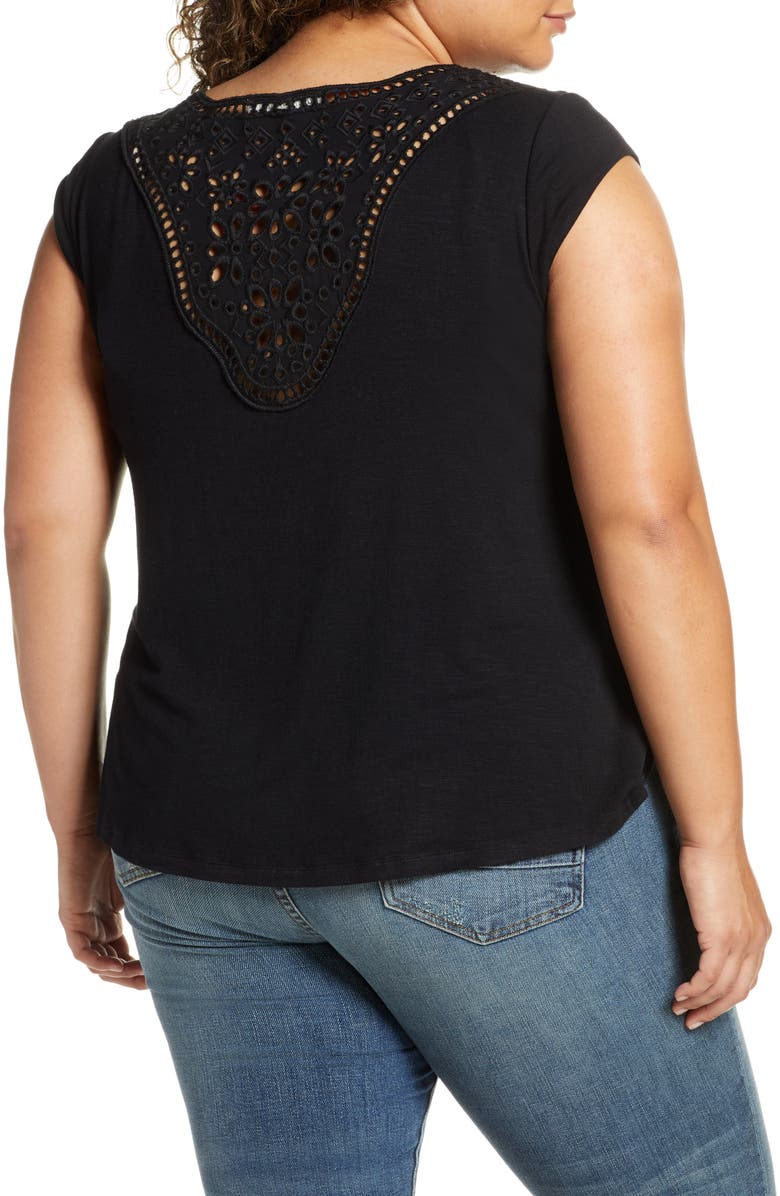 DR2 by Daniel Rainn Daniel Rainn Lace Knit Top, Alternate, color, 