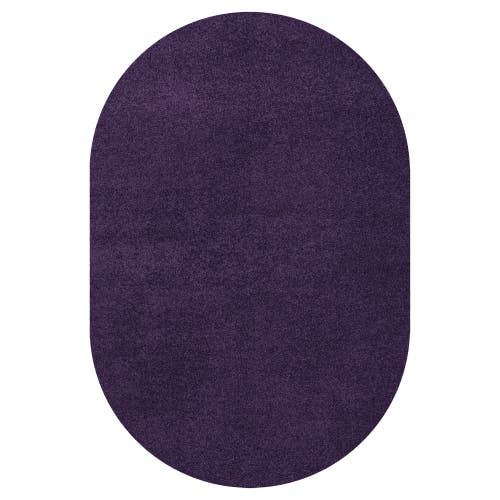Jonathan Y Haze Solid Low-pile Oval Area Rug In Lavender/purple