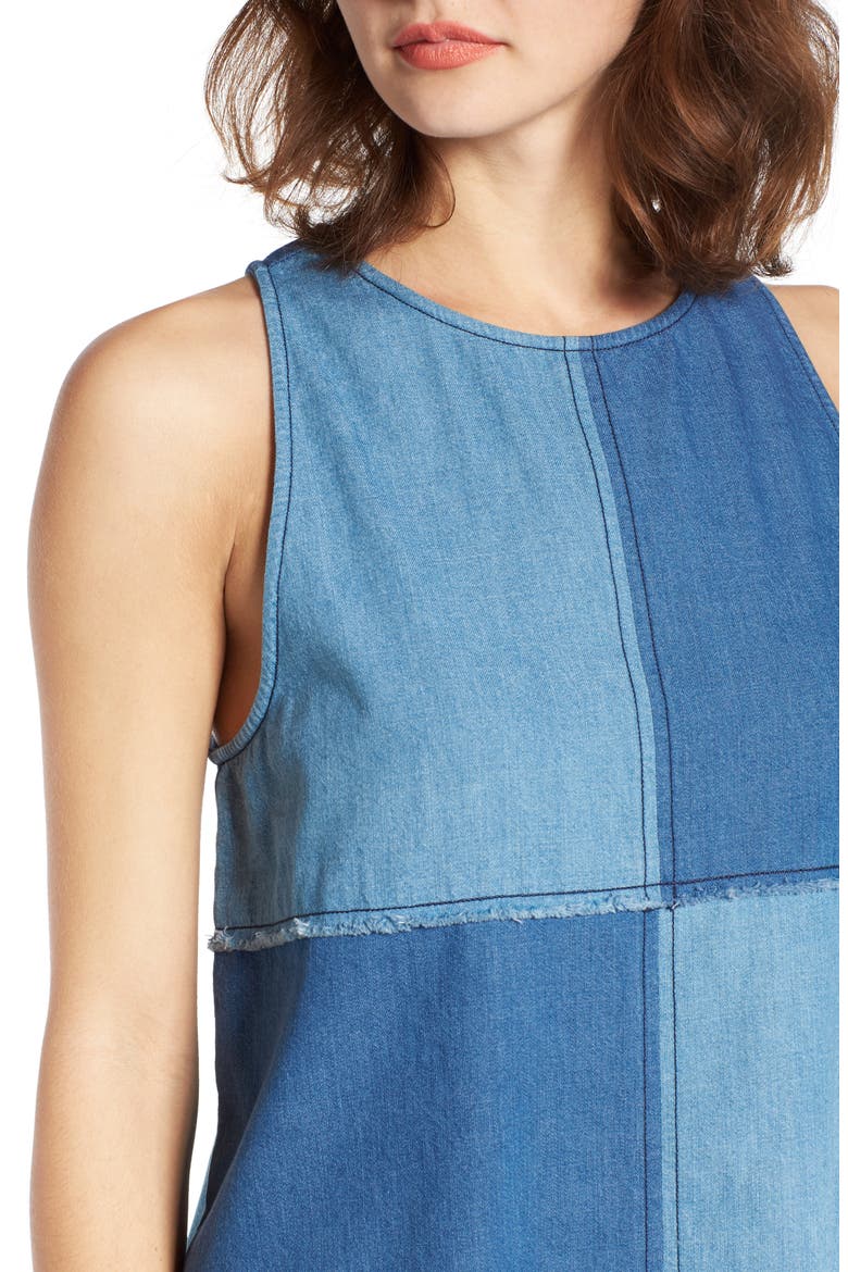 Denim Patchwork Tank, Alternate, color, PATCHWRK INDIGO