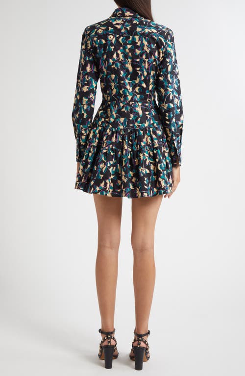 Ulla Johnson Nanette Long Sleeve Mini Dress Kaleidoscope In Green