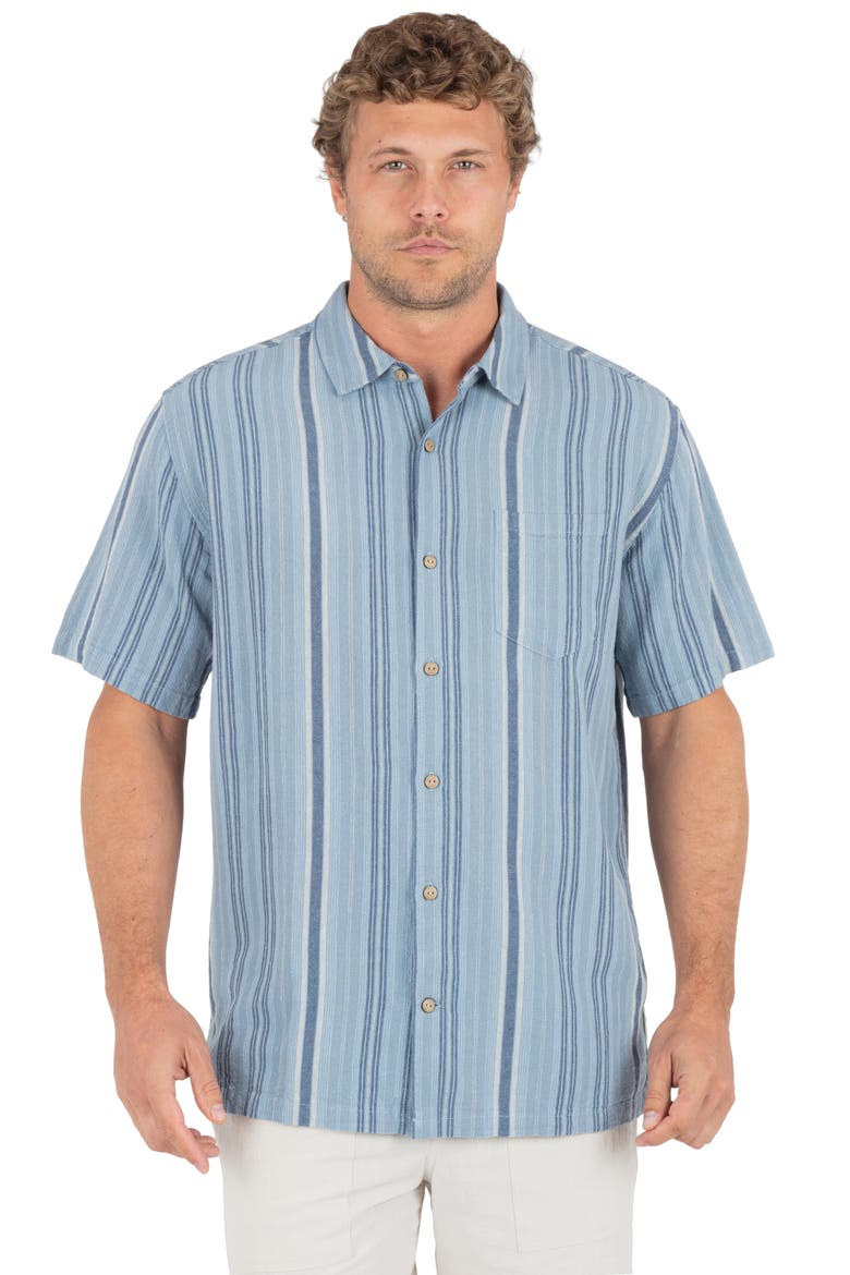 Oceanside Short Sleeve Button-Up Shirt, Alternate, color, SPRING BREEZE