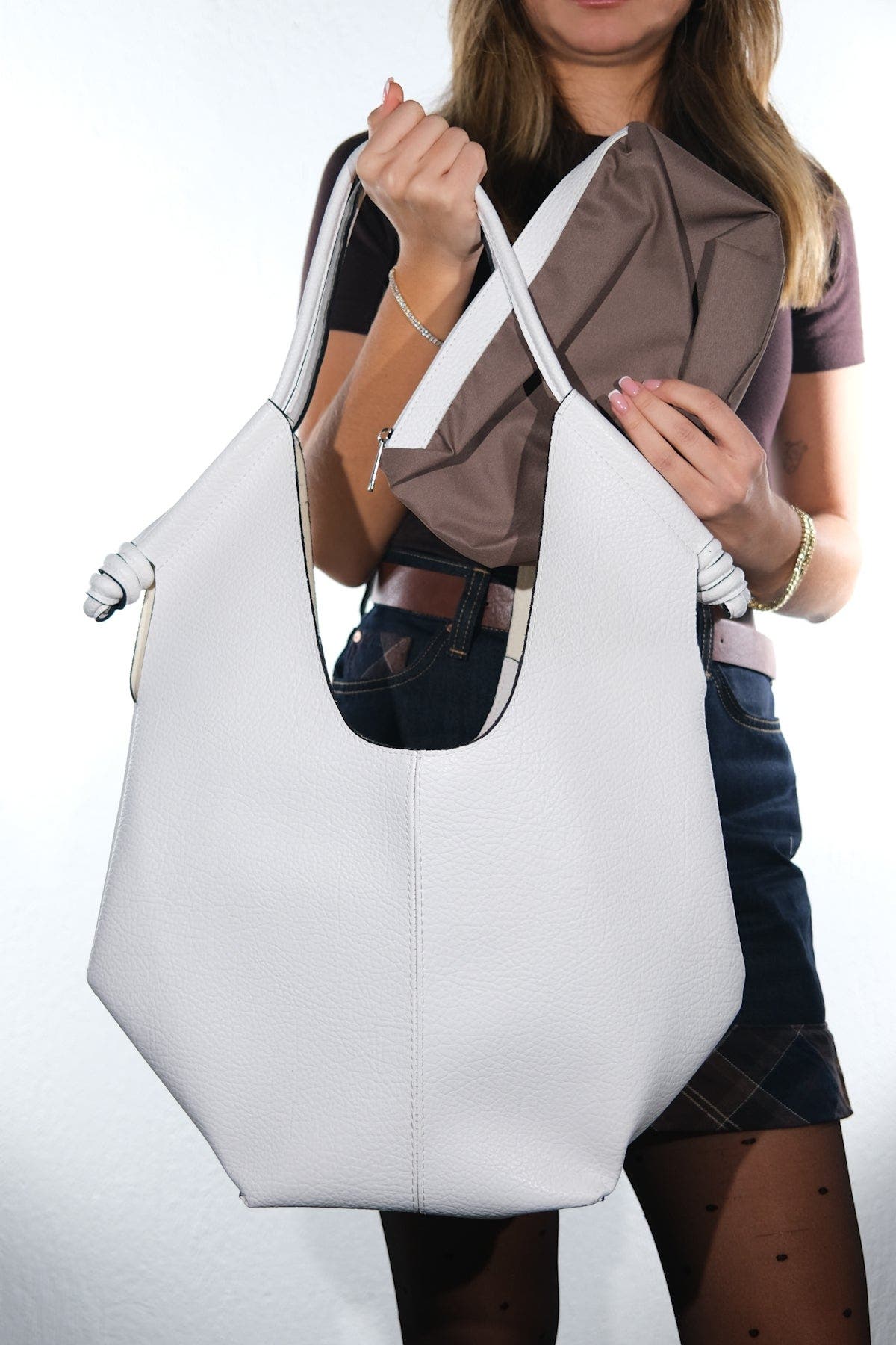 Prologue Shoes Santana Slouchy Shoulder Bag, Alternate, color, White
