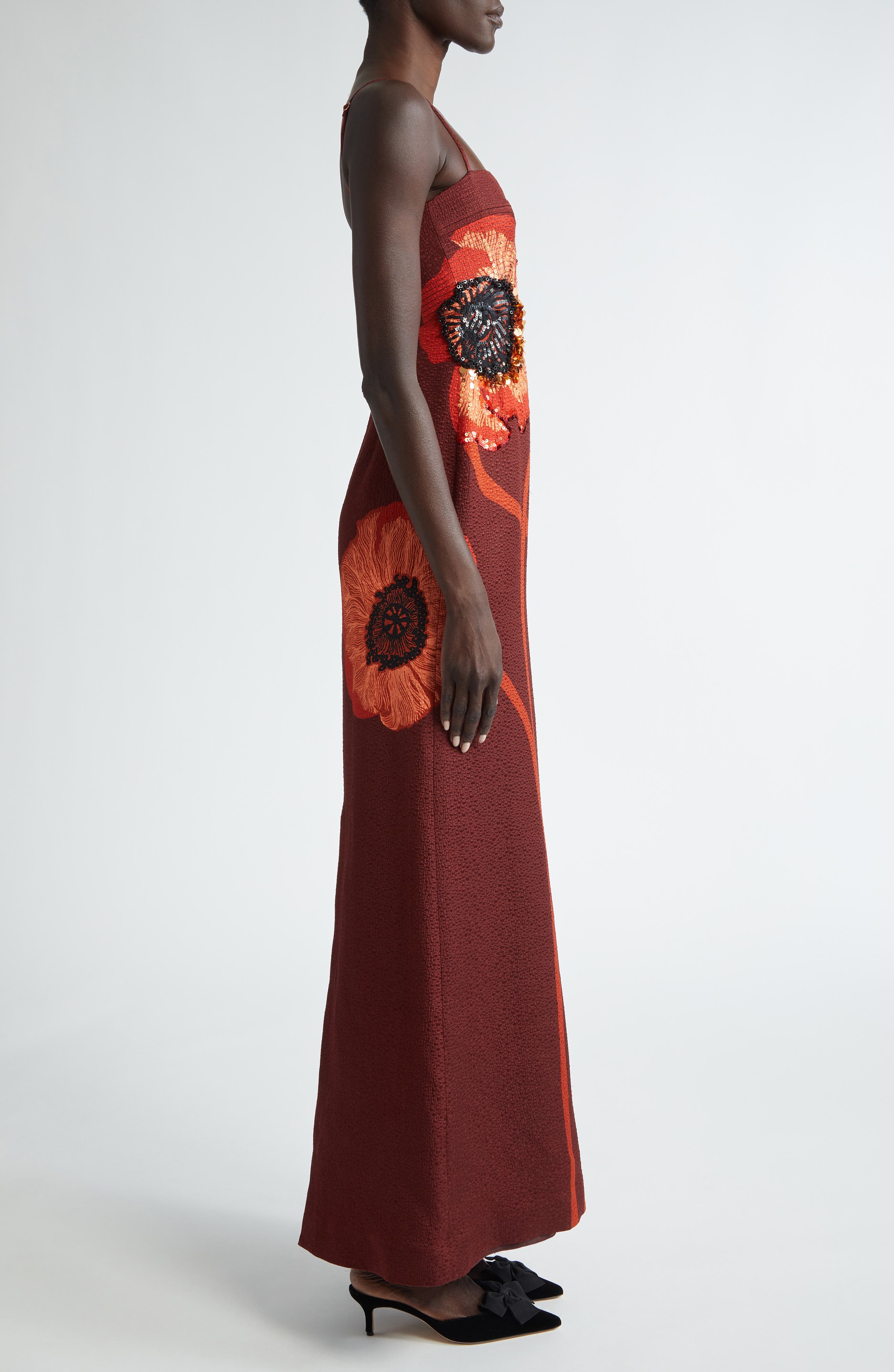 plentiful qualities embellished wool-silk maxi dress Plentiful Qualities Embellished Wool & Silk Dress (Women)