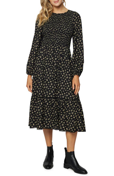 Twilight Dreams Floral Long Sleeve Dress