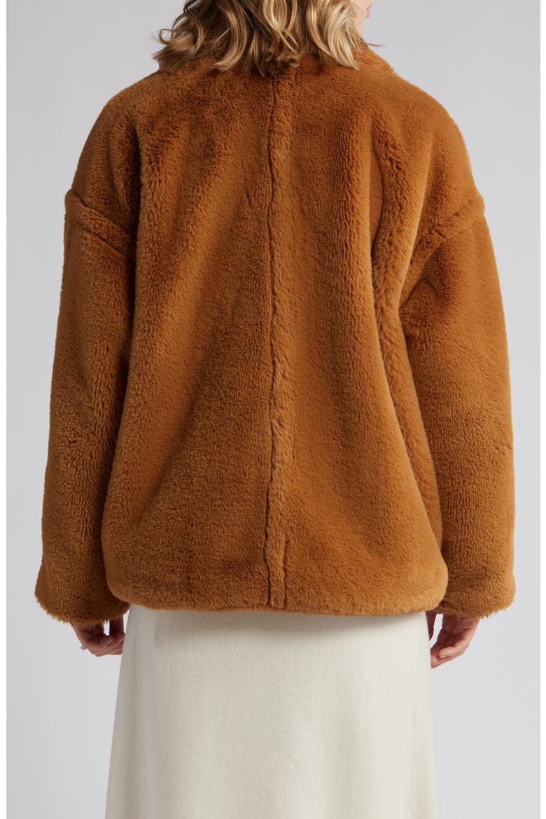 Maia Faux Fur Coat, Alternate, color, BROWN
