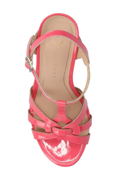 Journee Collection Valry Strappy Sandal In Patent/coral