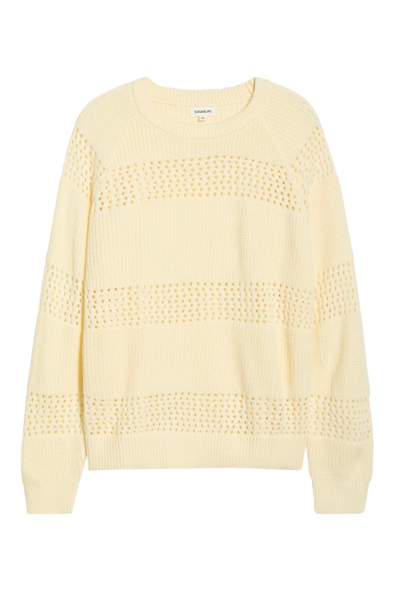 Tova Pointelle Stripe Sweater, Alternate, color, CREAM