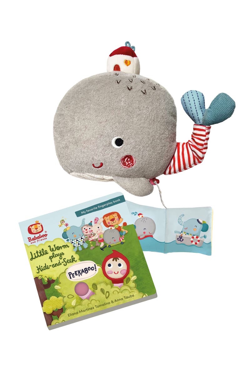Wilma Whale Hide-and-Seek Book & Plush Set, Main, color, Mutli / Turquoise