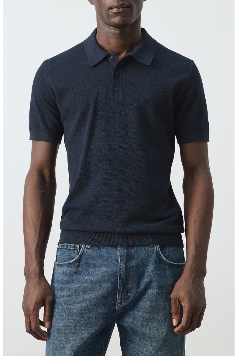 Fine Knit Polo, Main, color, NAVY