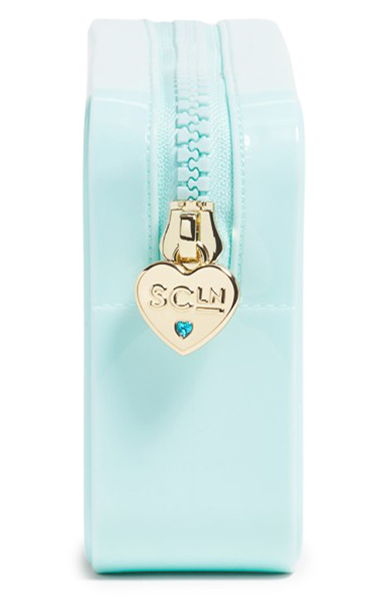 Stoney Clover Lane Small Glitter Clear Pouch, Alternate, color, Sky