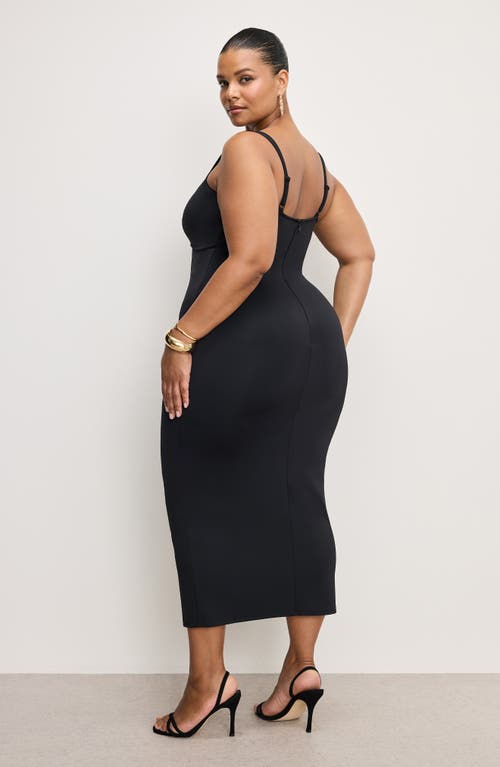GOOD AMERICAN GOOD AMERICAN SCUBA KNIT SWEETHEART MIDI DRESS