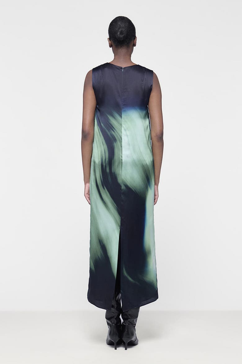 Sleeveless Printed Dress, Alternate, color, Green