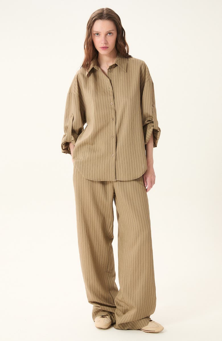 DELUC Santorini Stripe Shirt, Alternate, color, Vison